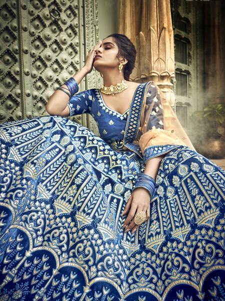 Royal Blue Heavy Embroidered Lehenga Choli