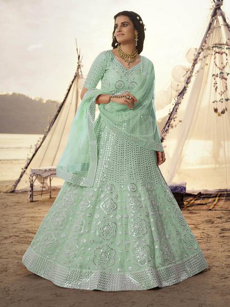 Firoze Embroidered Organza bridal Lehenga