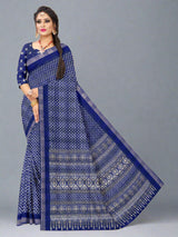 Navy  Chanderi Silk  saree  | BUY 1 GET 1 FREE