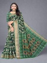 Green Chanderi Silk saree | BUY 1 GET 1 FREE