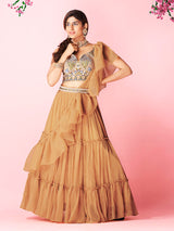 Orange Art Silk Designer Lehenga