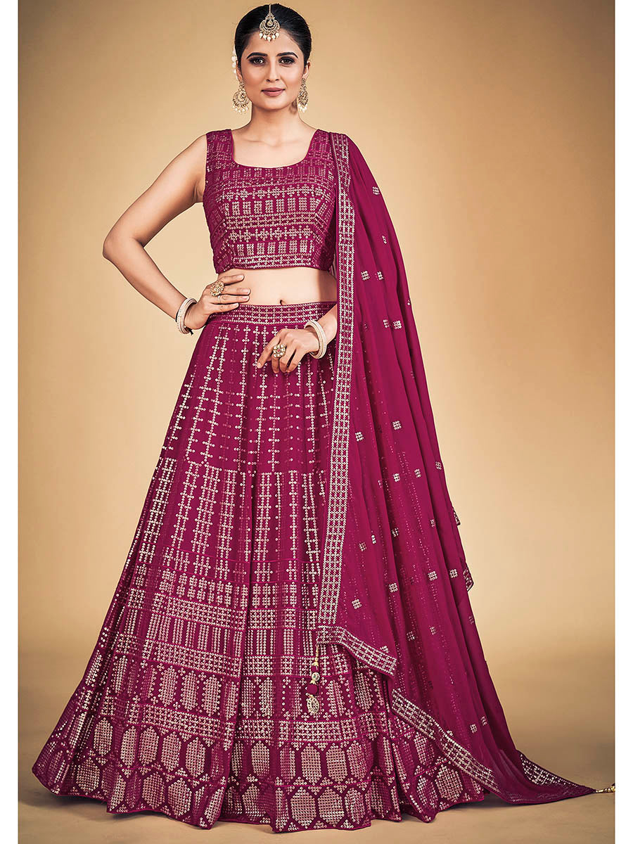 Pink Georgette Real Georgette Lehenga Choli