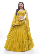 Mustard Art Silk Designer Lehenga