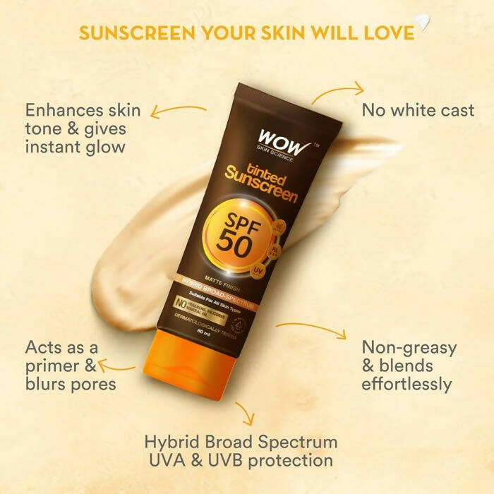 Wow Skin Science Tinted Sunscreen SPF50 Pa+++