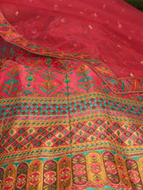 Pink Art Silk Embroidered Designer Lehenga