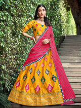 Yellow Silk Embroidered Designer Lehenga Choli