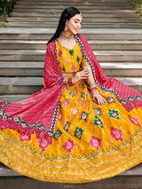 Yellow Silk Embroidered Designer Lehenga Choli