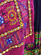 Purple Viscose Rayon and Cotton Embroidered with Print Designer Lehenga