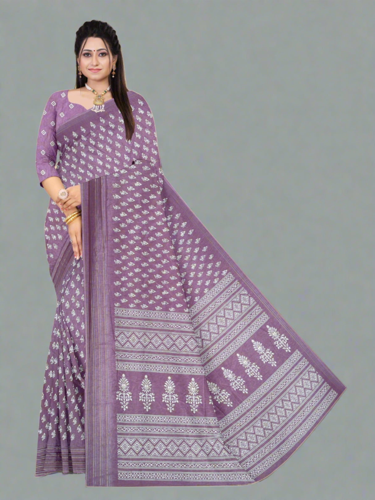 Onion Pink  Chanderi silk  saree  | BUY 1 GET 1 FREE