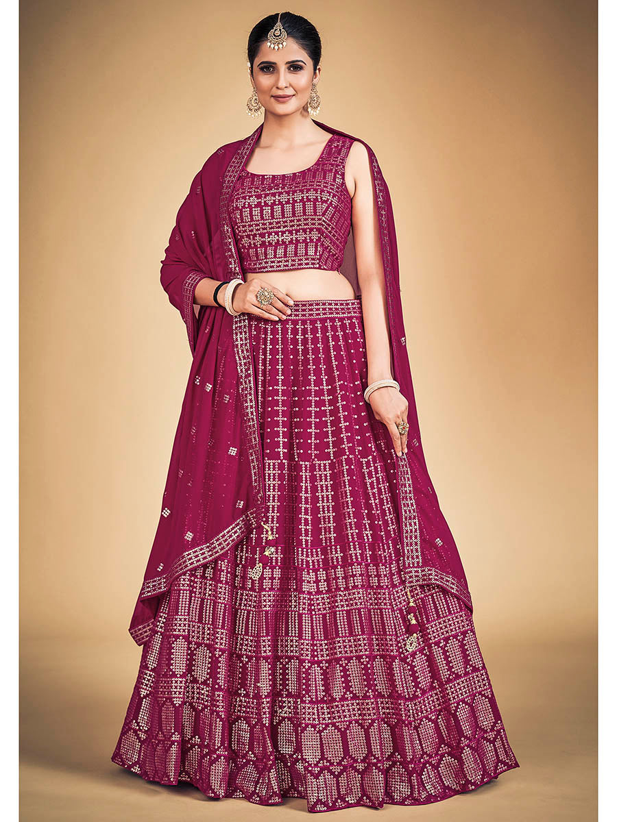 Pink Georgette Real Georgette Lehenga Choli