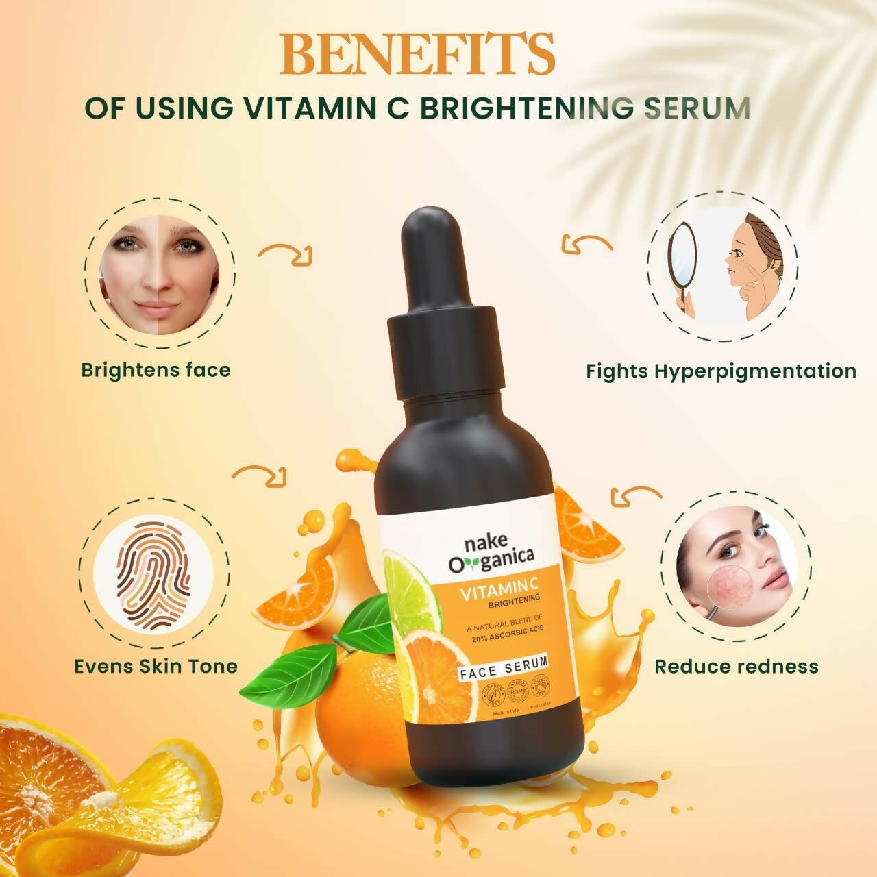 Nake Organica Vitamin C Brightening Face Serum