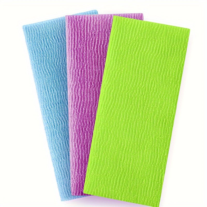 3 Pieces Exfoliating Washcloth Shower Towel African Net Sponge Wash Cloth Face Exfoliating Sponge Loofah Exfoliating Body Scrubber For Body Exfoliation - Vamzn#