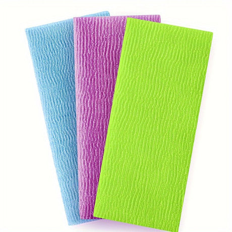 3 Pieces Exfoliating Washcloth Shower Towel African Net Sponge Wash Cloth Face Exfoliating Sponge Loofah Exfoliating Body Scrubber For Body Exfoliation - Vamzn#