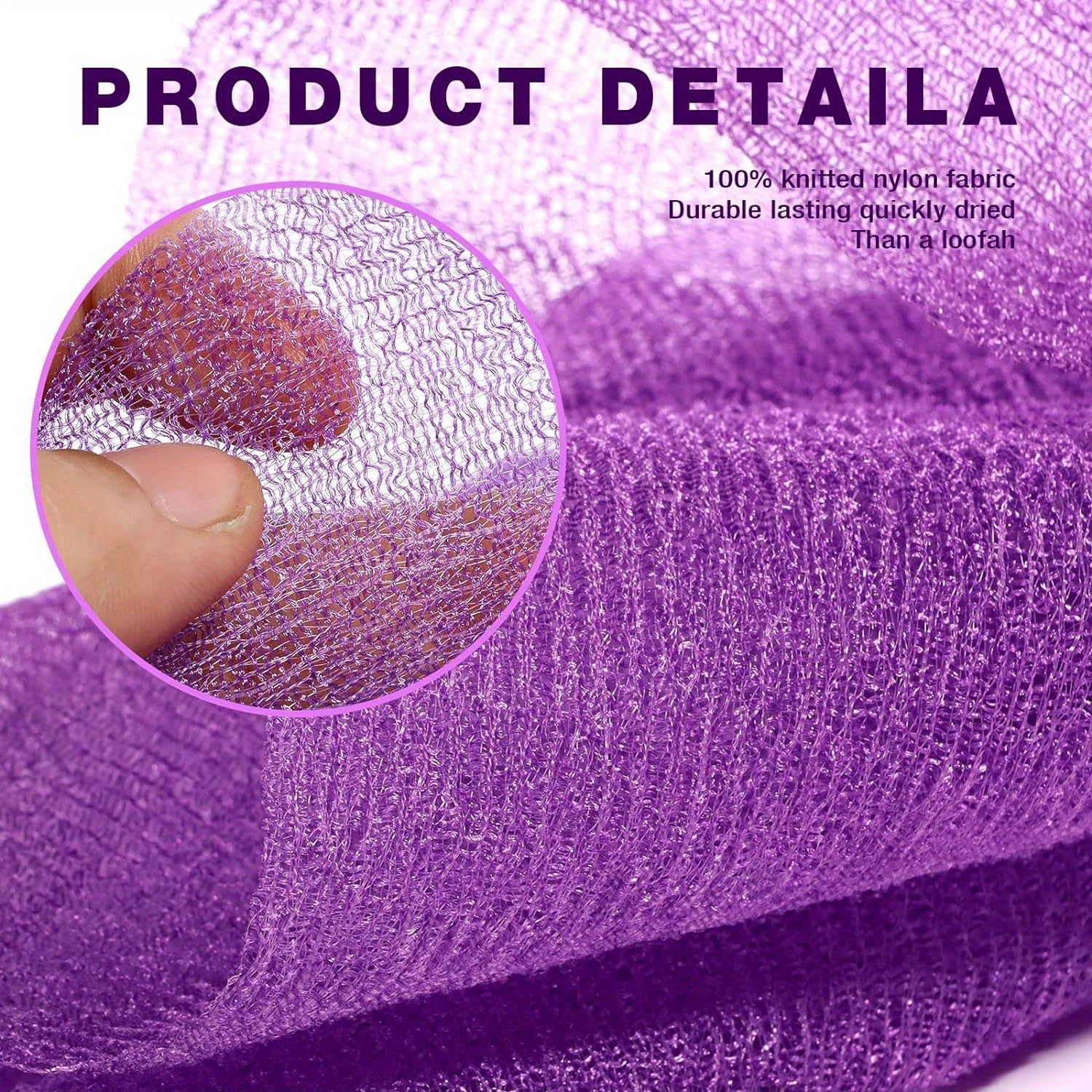 3 Pieces Exfoliating Washcloth Shower Towel African Net Sponge Wash Cloth Face Exfoliating Sponge Loofah Exfoliating Body Scrubber For Body Exfoliation - Vamzn#