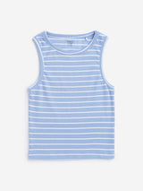 Y&F Kids Blue Ribbed Design Tank Top