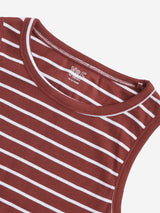 Y&F Kids Brown Ribbed Design Tank Top