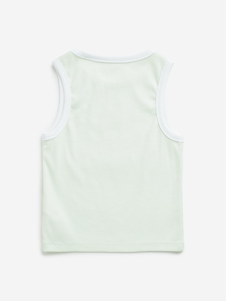 Y&F Kids Light Green Ribbed Top