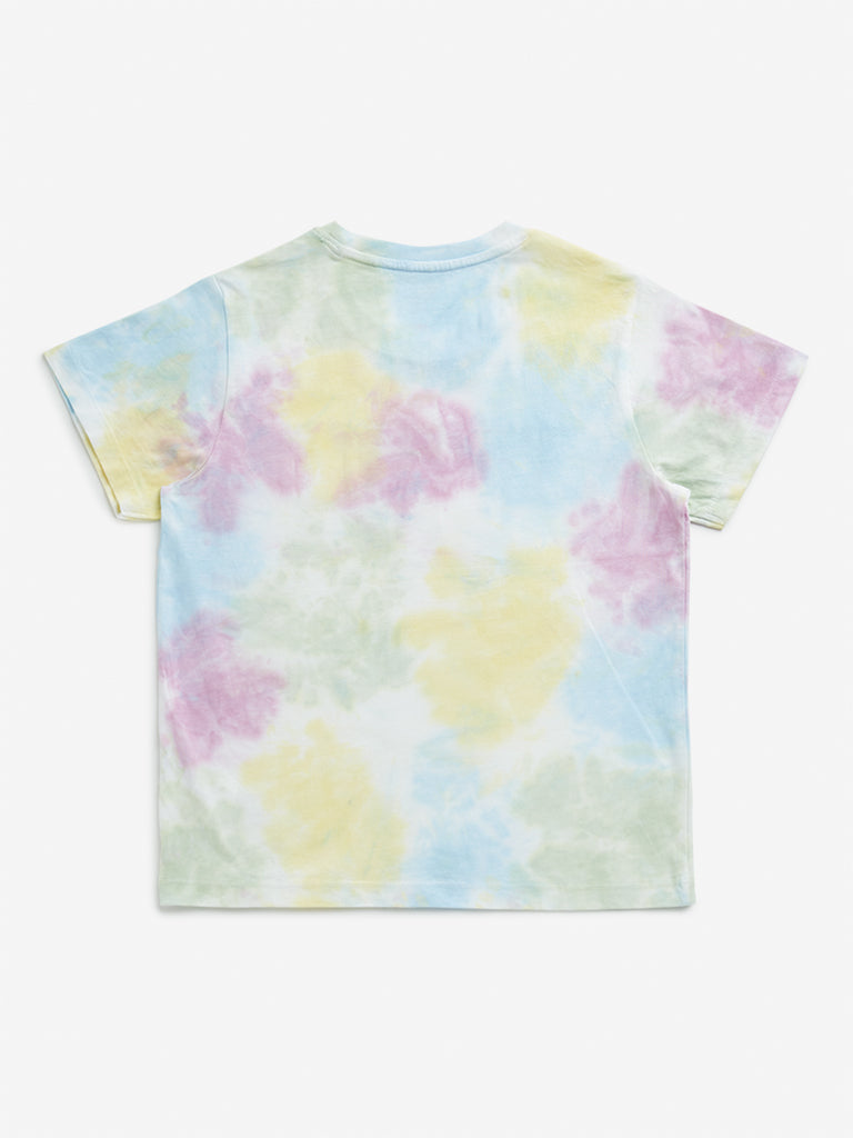 Y&F Kids Multicolour Tie-Dye Printed Cotton T-Shirt