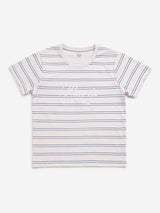 Y&F Kids Pink Striped Cotton T-Shirt