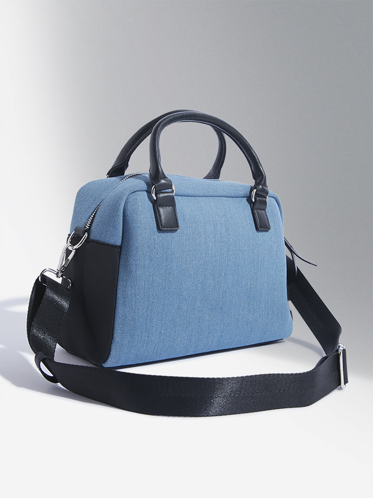 Westside Accessories Blue Denim Hand Bag