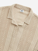 Y&F Kids Beige Knit-Textured Cotton Blend Shirt