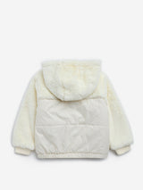 HOP Kids Off-White Faux-Fur Hooded Jacket