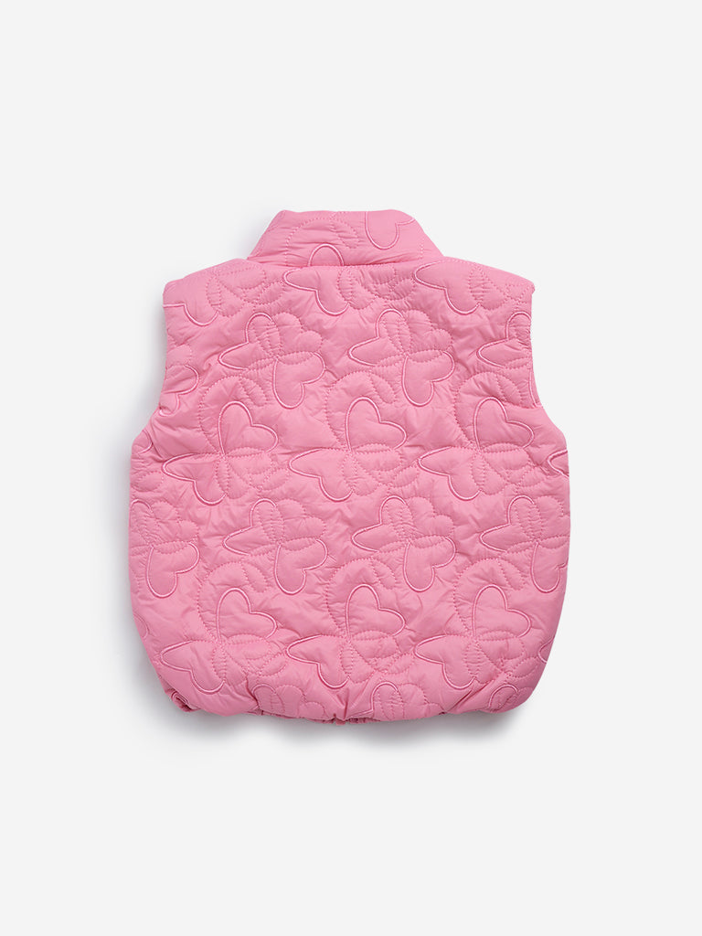 HOP Kids Pink Quilted Puffer Jacket