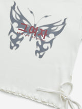 Y&F Kids Off-White Butterfly Design Cotton Top