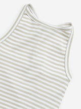 Y&F Kids Beige Striped Halter-Neck Cotton Top