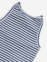 Y&F Kids Navy Striped Halter-Neck Cotton Top