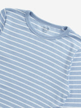 Y&F Kids Blue Stripe Printed T-Shirt