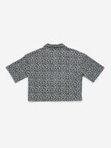 Y&F Kids Black Floral Printed Cotton Shirt