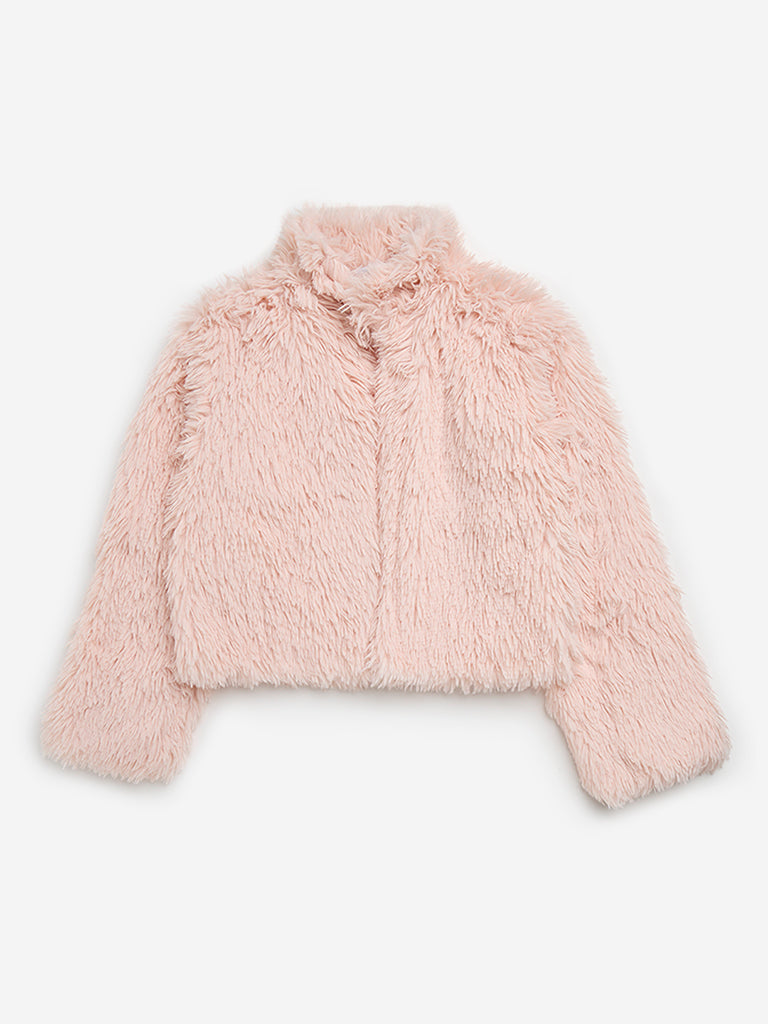 Y&F Kids Pink Faux-Fur Jacket