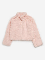 Y&F Kids Pink Faux-Fur Jacket