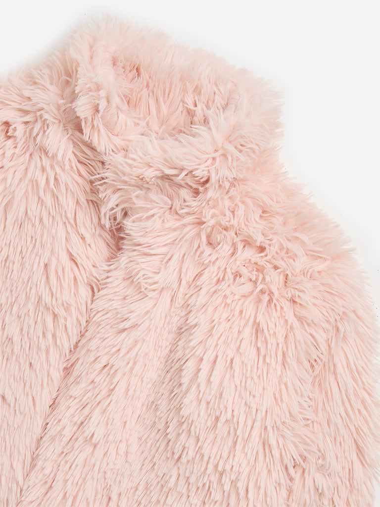 Y&F Kids Pink Faux-Fur Jacket