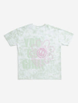 Y&F Kids Green Tie-Dye Printed Cotton T-Shirt