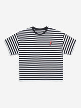 Y&F Kids Black Stripe Printed Cotton T-Shirt