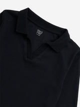 Y&F Kids Black Cotton Blend Polo T-Shirt