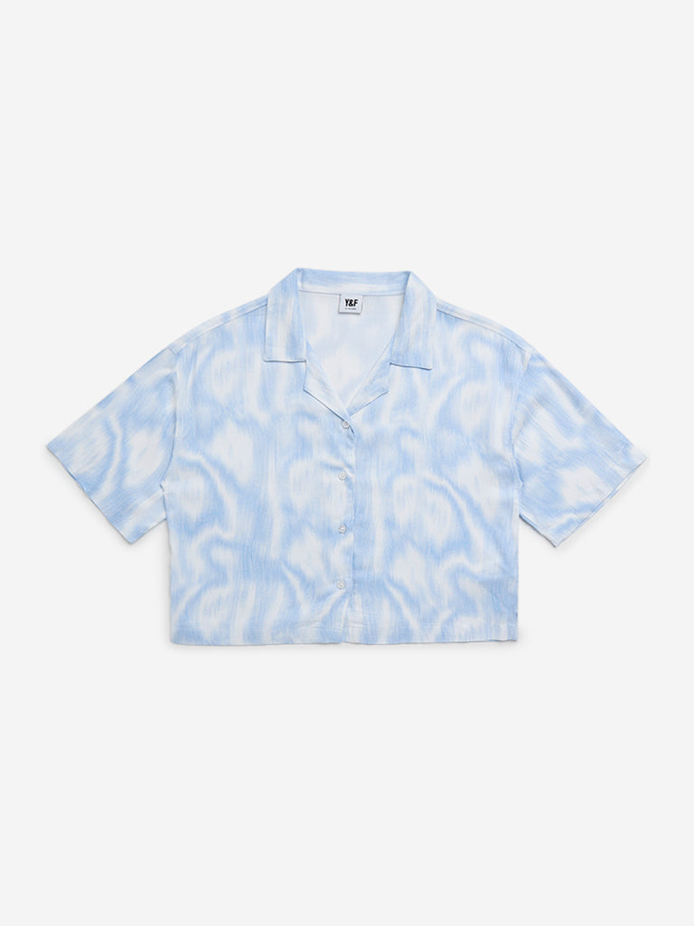 Y&F Kids Blue Abstract Design Shirt