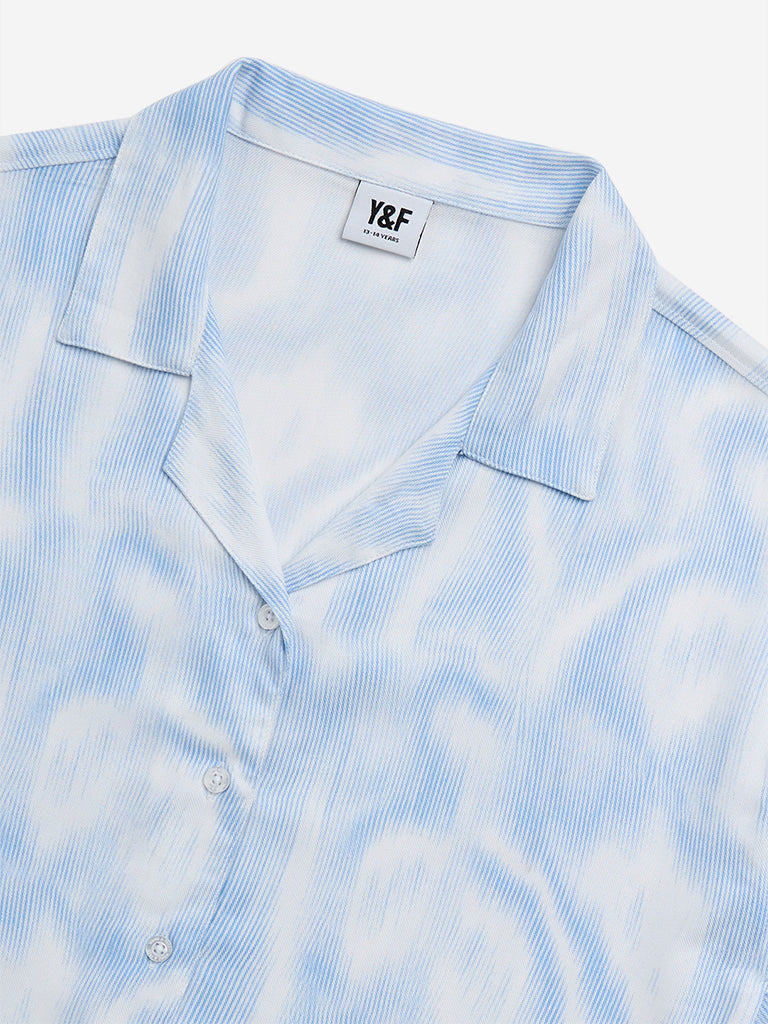 Y&F Kids Blue Abstract Design Shirt