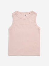 Y&F Kids Pink Ribbed Cotton Top