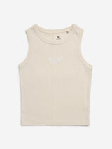 Y&F Kids Beige Ribbed Cotton Top