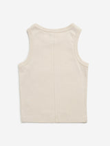 Y&F Kids Beige Ribbed Cotton Top