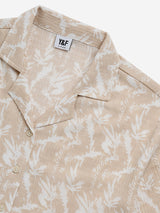 Y&F Kids Beige Leaf Print Crinkle Textured Shirt