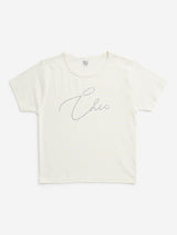 Y&F Kids Off-White Embellished Cotton T-Shirt