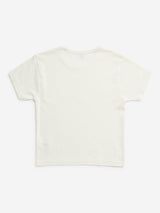 Y&F Kids Off-White Embellished Cotton T-Shirt