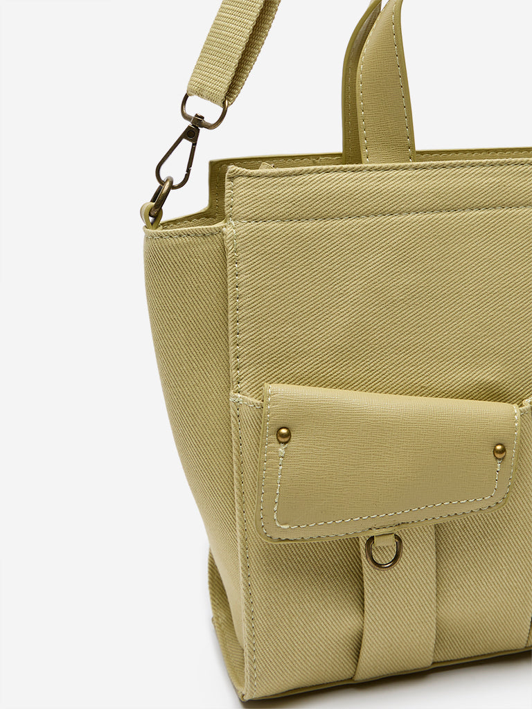 Westside Olive Denim-Finish Multipurpose Hand Bag