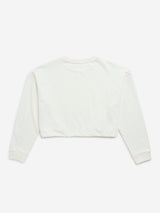 Y&F Kids Off-White Text Design Cotton Sweatshirt