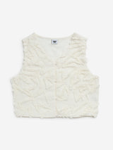 Y&F Kids Off-White Faux-Fur Detailed Cotton Vest