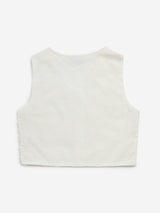 Y&F Kids Off-White Faux-Fur Detailed Cotton Vest